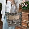 Большая вместительная сумка через плечо с леопардовым принтом, женская сумка-тоут, большая сумка для покупок, дорожная сумка