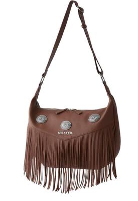 Сумка через плечо с бахромой FRINGE SHOULDER BAG 103251053004 КОРИЧНЕВЫЙ ОДИН РАЗМЕР