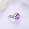 Elegant 925 Sterling Silver Ring With Natural Africa Amethyst Gemstone Fine Jewelry For Women Banquet Party Gift