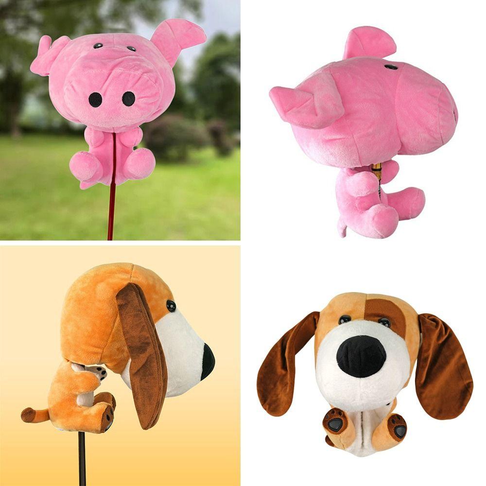 Dog/Pig/Lion Shape Golf Club Head Cover Plush Golf Club Head Protector Golf Accessories