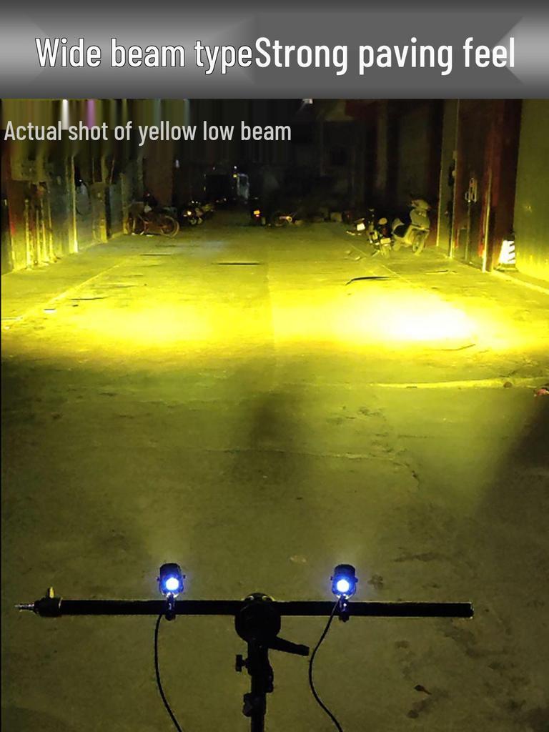 Светодиодный мотоциклетный прожектор высокой интенсивности с дьявольским глазом - Суперяркий, Четырехцветный стробоскоп, Дальний/Ближний свет