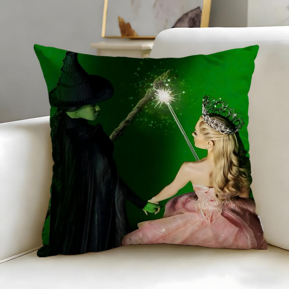 popular movie Wicked Part One Cushion Cover Soft & Easy-Wash Pillow Case – Versatile for Couch, Bed, Travel and Office