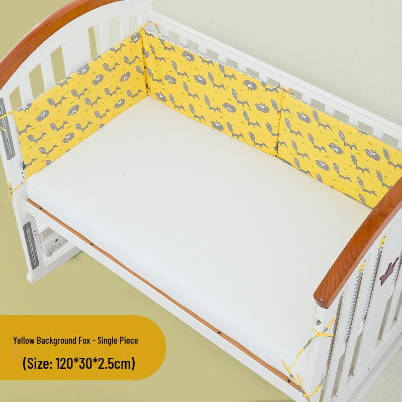 2024 Хлопковый Комплект Детского Постельного Белья - Защитный Бортик от Ударов и Падений для Всех Сезонов