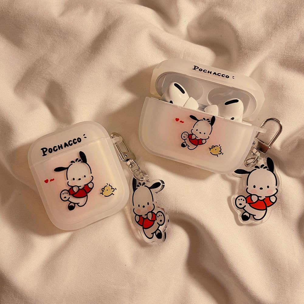 Чехол Pochacco для AirPods 3, чехол для зарядки, силиконовый чехол, защитный чехол Pochacco, ударопрочный, водонепроницаемый, пылезащитный, поддерживает беспроводную зарядку с