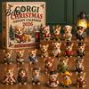 Countdown Box Collection Dog Advent Calendar, 24-Day Christmas Acrylic Ornament Set with Miniature Toys Mini Figures, Tree Hanging Decor, Gift