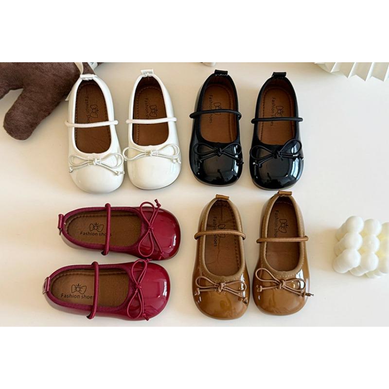 Девичьи кожаные туфли в корейском стиле, украшенные бантом, для принцессы