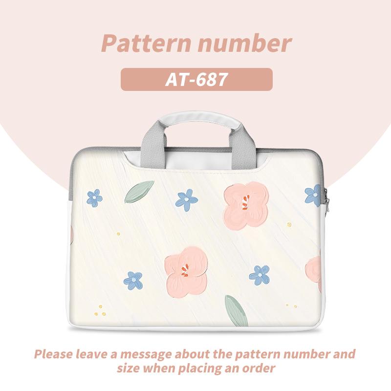 Сумка для ноутбука с цветочным принтом разных размеров 13, 14, 15, 16, 17 дюймов, многоцелевая сумка через плечо для Macbook/HP/Lenovo/Acer/Asus