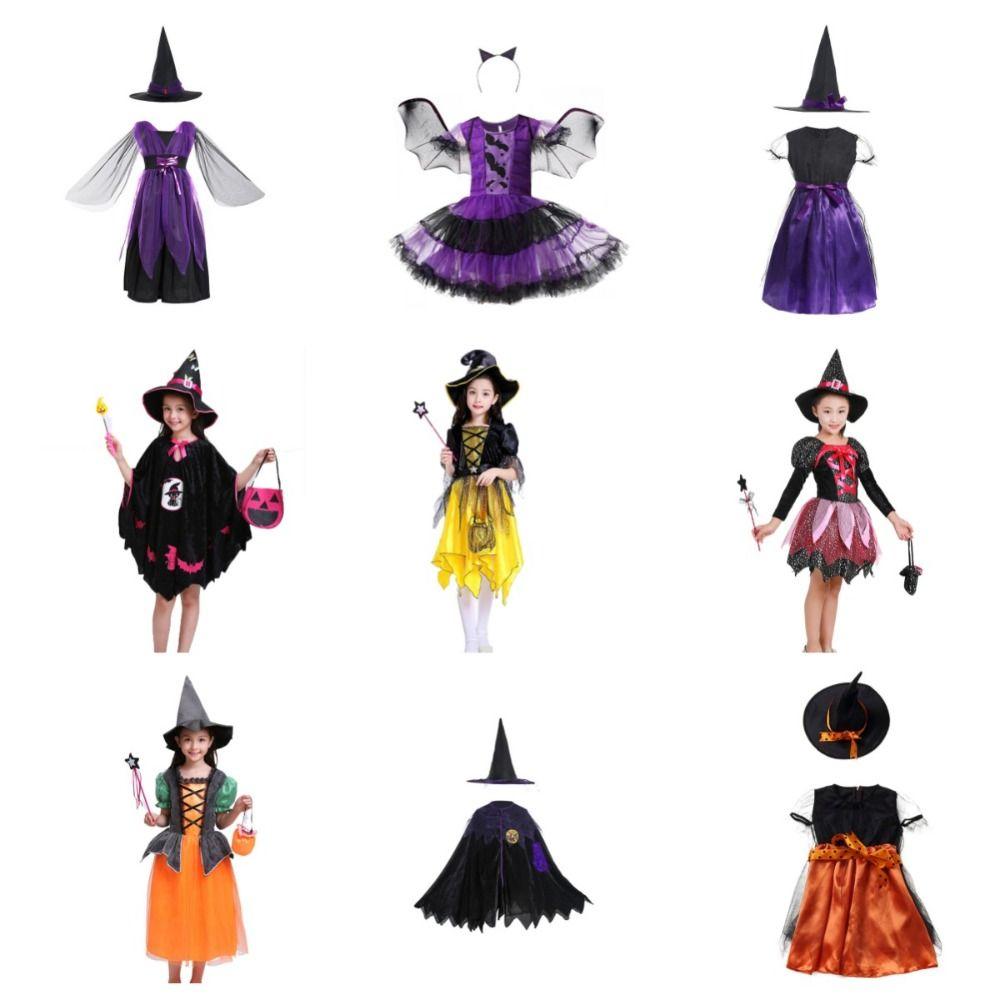 Clothes Halloween Witch Costume Glittery Mesh Dress Kid's Halloween Costume  Festival Party