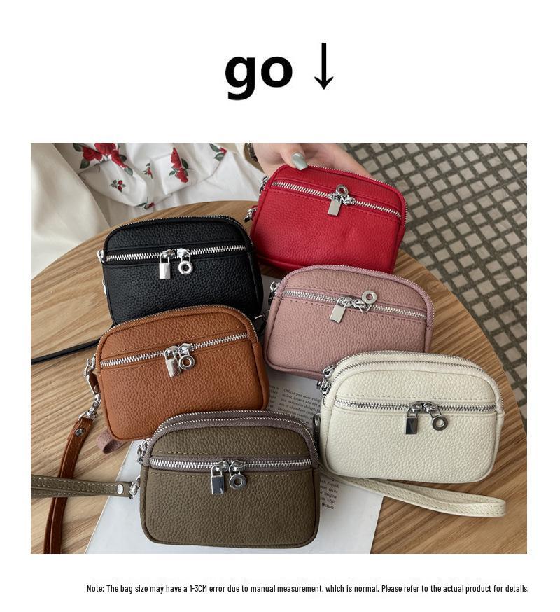 Women's Minimalist Genuine Leather Coin & Key Purse - Double Zipper Design for Lipstick & Coin Storage (2025 Edition)