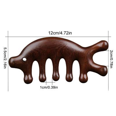 1 шт. Сандаловая массажная расческа для меридианов, оздоровительная терапия для волос, деревянная расческа