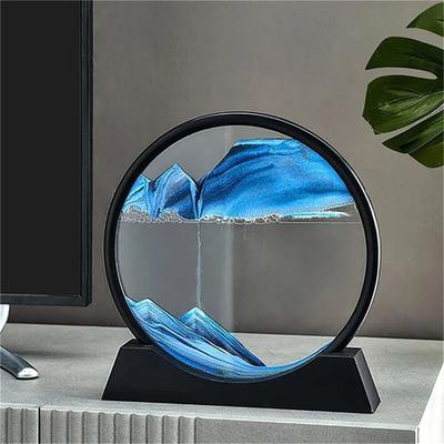 Креативный 3D Песочные часы Глубокий морской пейзаж с песком Художественное украшение Украшение для дома Круглый стеклянный движущийся песок Живопись Ремесла Декор для офиса