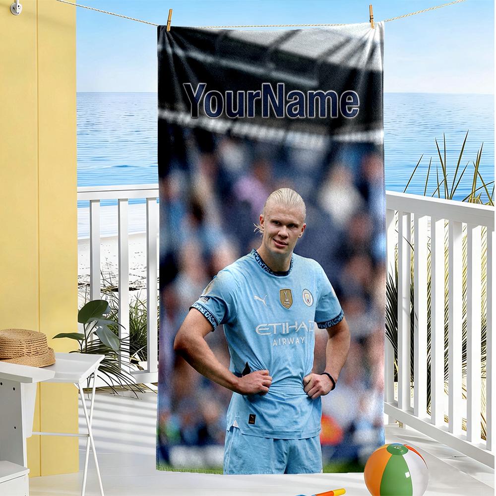 Haaland Personalized Name Beach Towel Quick-Dry Soft Microfiber Portable for SwimmingBeachCamping Travel Beach AccessoriesGym
