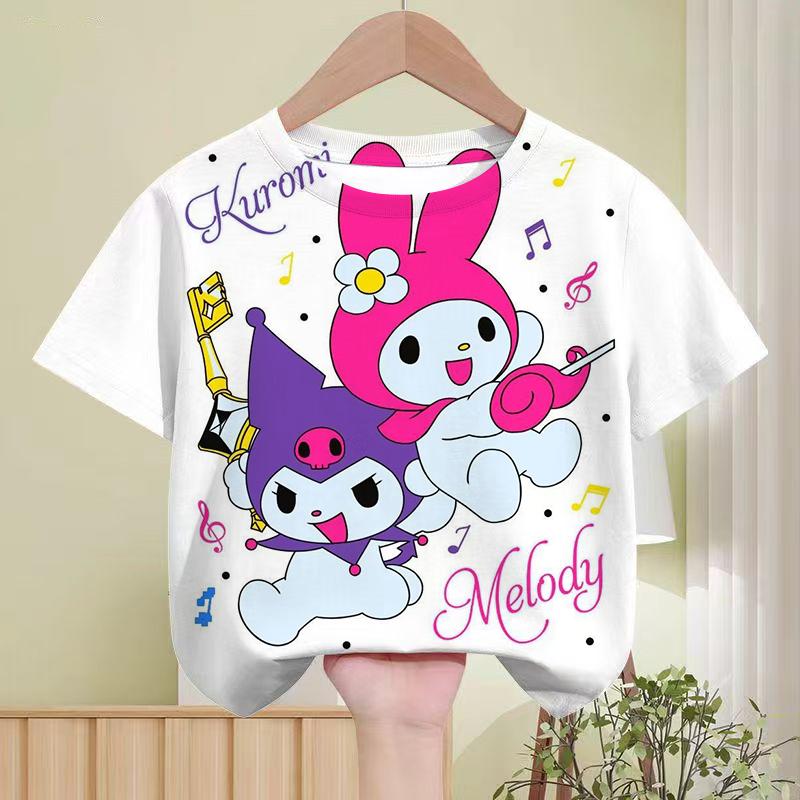 Sanrio Kulomi Children's T-shirt My melody cartoon cute print versatile summer breathable short sleeve top wholesale
