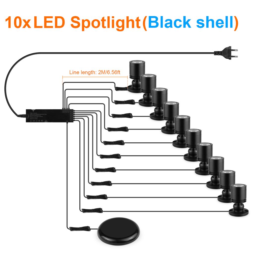 Коллекционный витринный шкаф Подполочные светодиодные точечные светильники с сенсорным диммируемым выключателем для вина, ювелирных изделий, игрушек, декоративное освещение
