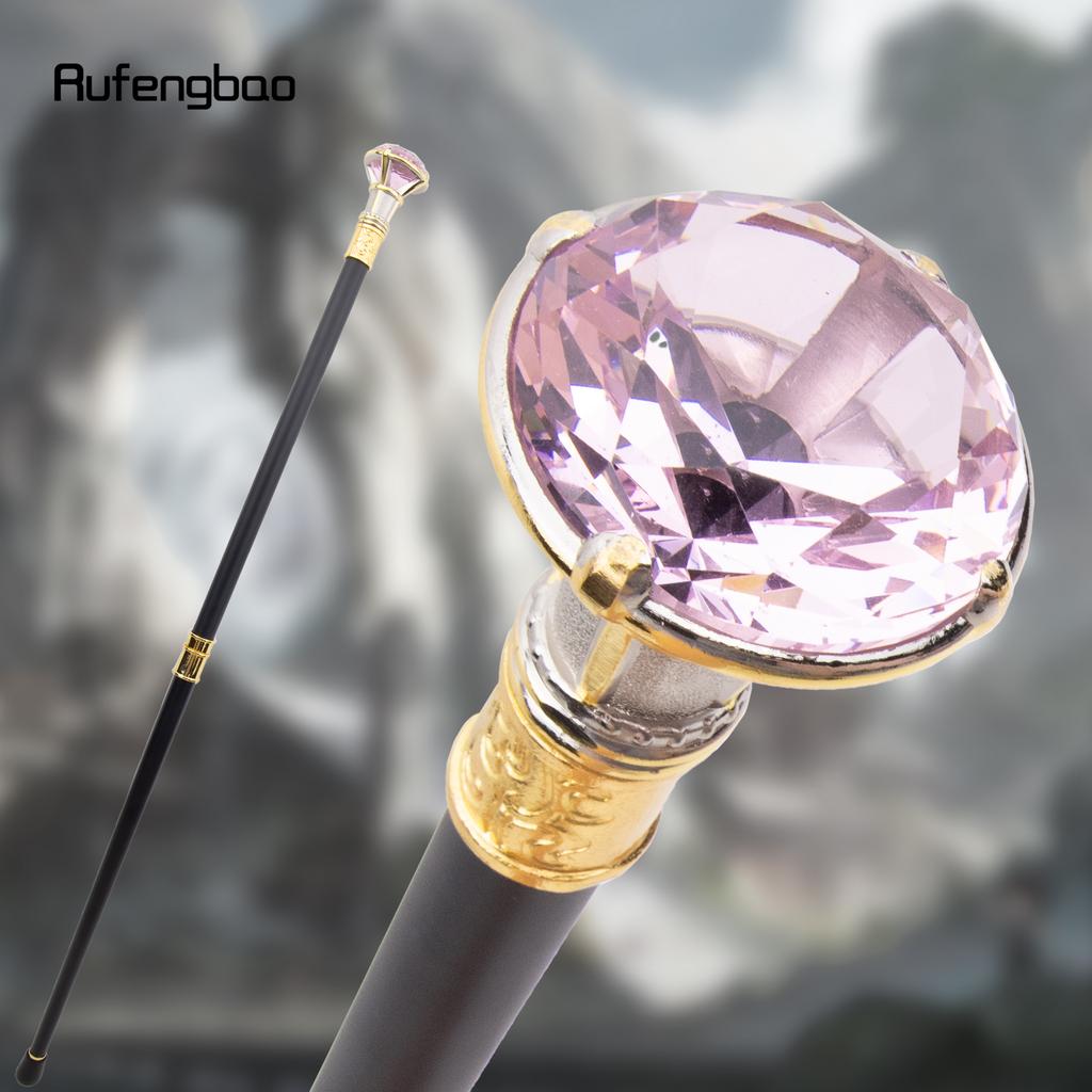 Трость для ходьбы розового алмазного типа золотисто-белая модная декоративная трость для джентльмена элегантная трость для косплея с набалдашником 90 см