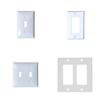 Гладкая и прочная белая декоративная накладка на розетку с переключателем-рокером для дома