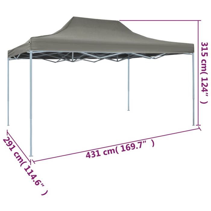 VidaXL Folding Pop-Up Tent 3x4.5 M Anthracite Garden Gazebo Pavilion 44969