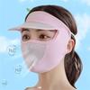 Summer Sun Protection Face Covering with Visor - Breathable Polyester Face Scarf, Elastic Fit, Sun-Proof, Washable Full Face Mask for Going OutC