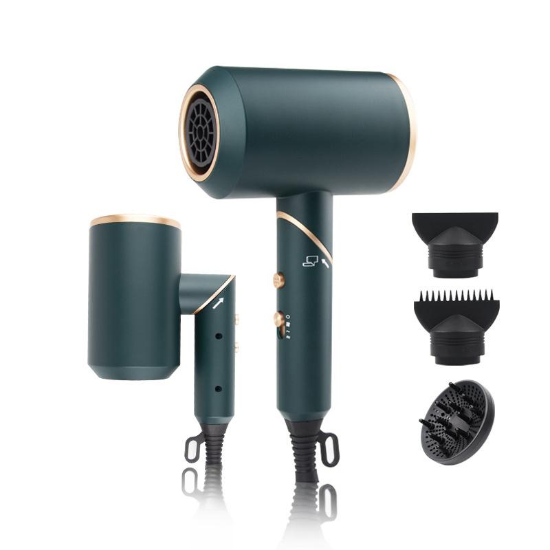 Складной фен для дома, электрический бесшумный фен для горячего/холодного воздуха, Blue-Ray, отрицательный ион, собирающий воздух, фен для волос