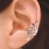 Huitan Chic Leaf Shaped Clip on Earrings for Women Non-piercing Newly Ear Cuffs Metal Copper Color/Gold Color Hot Trend Zircon