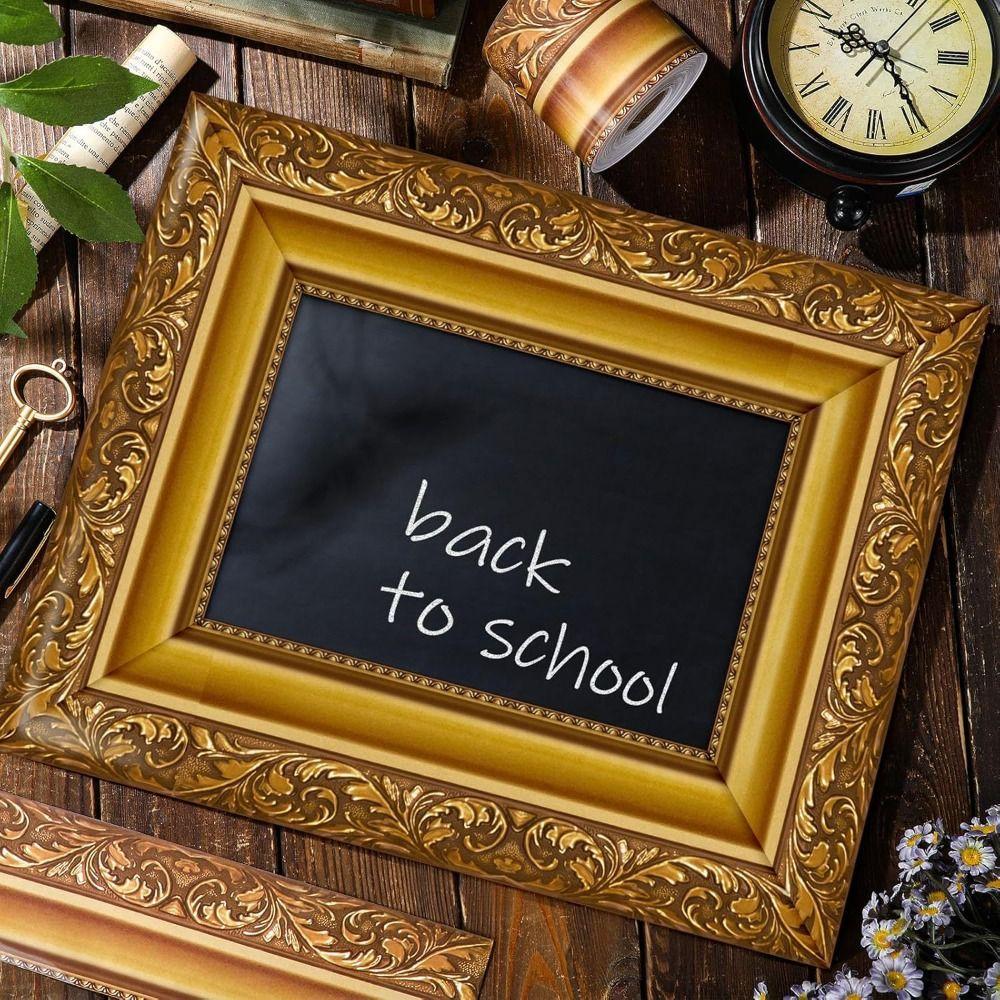 Новая самоклеящаяся декоративная наклейка-бордюр Золотая DIY Рамка для фото Винтажный Постер Бордюр Наклейки Украшение для вечеринки