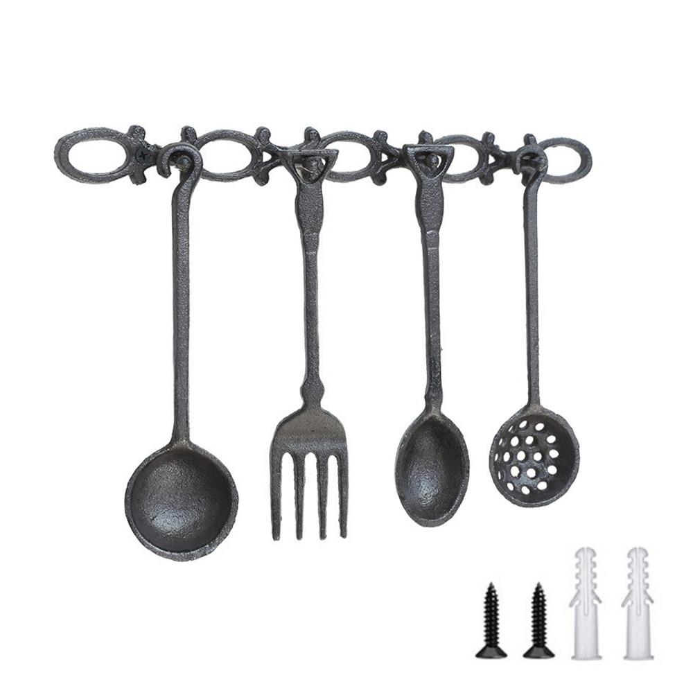 Rustic Style Iron Spoon Fork Wall Decor Vintage Cast Iron Kitchen Wall Art Farmhouse