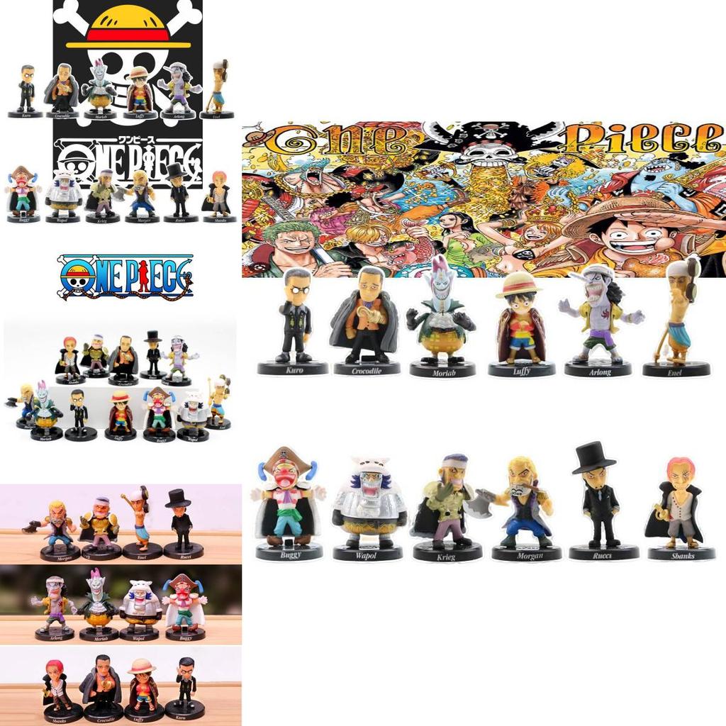 Набор аниме фигурок One Piece Луффи Рыжеволосый Шанкс Багги Мория и Брук Модели