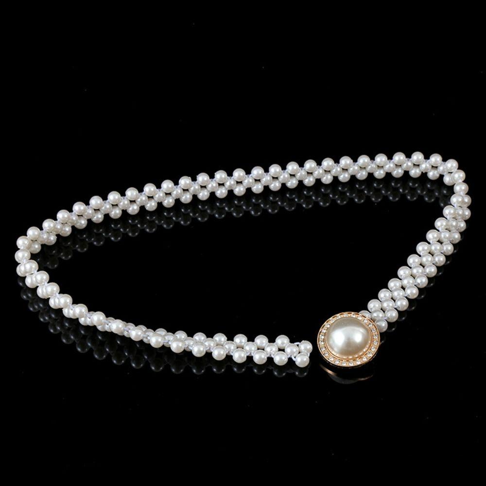 Waist Chain Women Waistband Korean Style Waist Belt Sweet Pearl Belt  Ladies