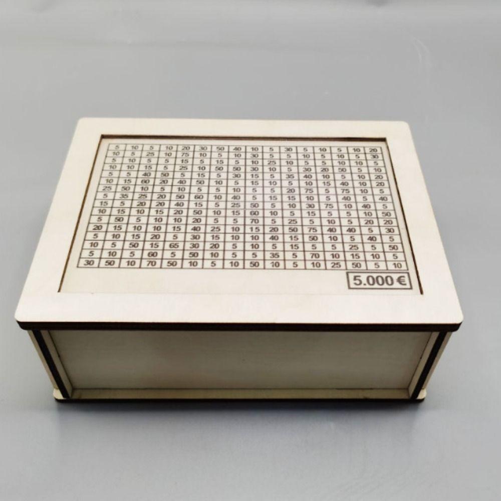 Wooden Piggy Bank Reusable Coin Tray Storage Case Home Use Money Saving Box Children