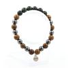Stones and Minerals. Zambian Emerald Bracelet + Hematite Beads + 8 Mm Wood. Made In France.
