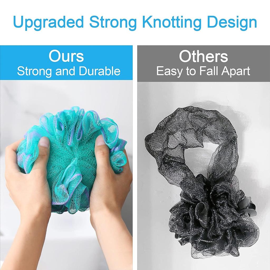 Губка-люфа, 75 г/шт., отшелушивающая губка для ванны, скребок для тела - набор из 4-х цветочных цветов из люфы