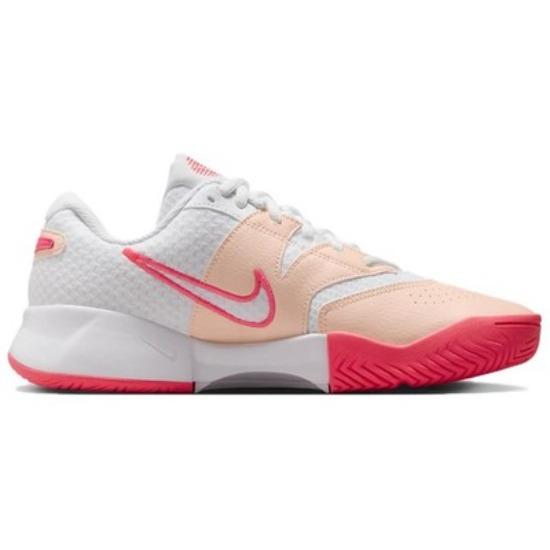 Nike Court Lite 4 Unisex Comfortable Wear Resistant Low Top Tennis Shoes White Pink Red FD6575-101