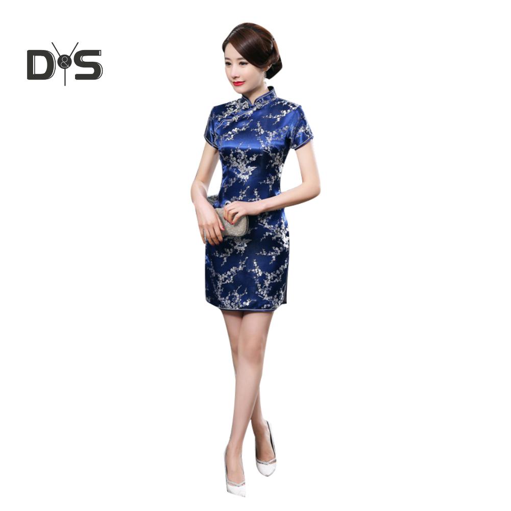 Женское мини платье в китайском стиле