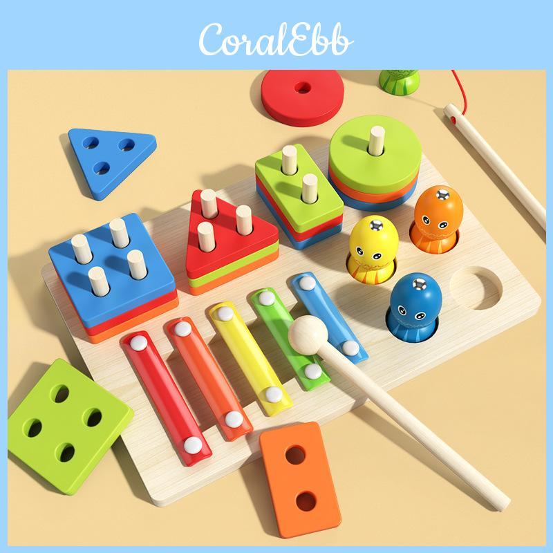 Wooden Montessori Tower Puzzle Toy For Toddlers Educational Development