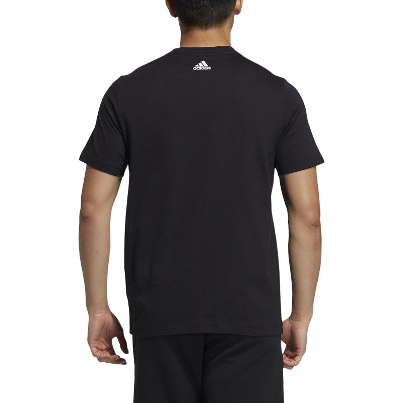 Adidas T Shirts Men's Black Crew Neck Moderate Straight Fit HE9912