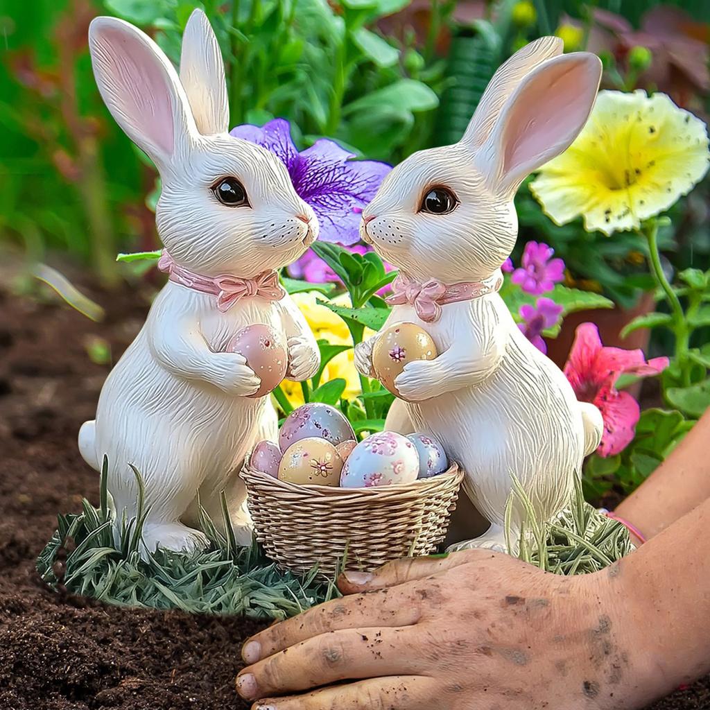 Пасхальный кролик садовый колышек акриловый кролик знак реалистичная фигурка животного подходит для наружного украшения и цветников