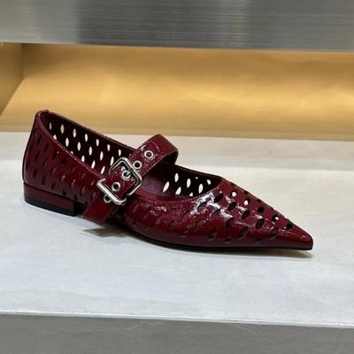 Мода 2025 Новые женские балетки Мэри Джейн больших размеров На открытом воздухе Ремешок с пряжкой Перфорированные Повседневные Ежедневные Офисные Модные Универсальные Удобные Туфли