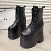 Модные женские ботинки на платформе 20 см, повседневная обувь для улицы, массивные простые ботильоны, крутая обувь для вечеринки в ночном клубе, для косплея