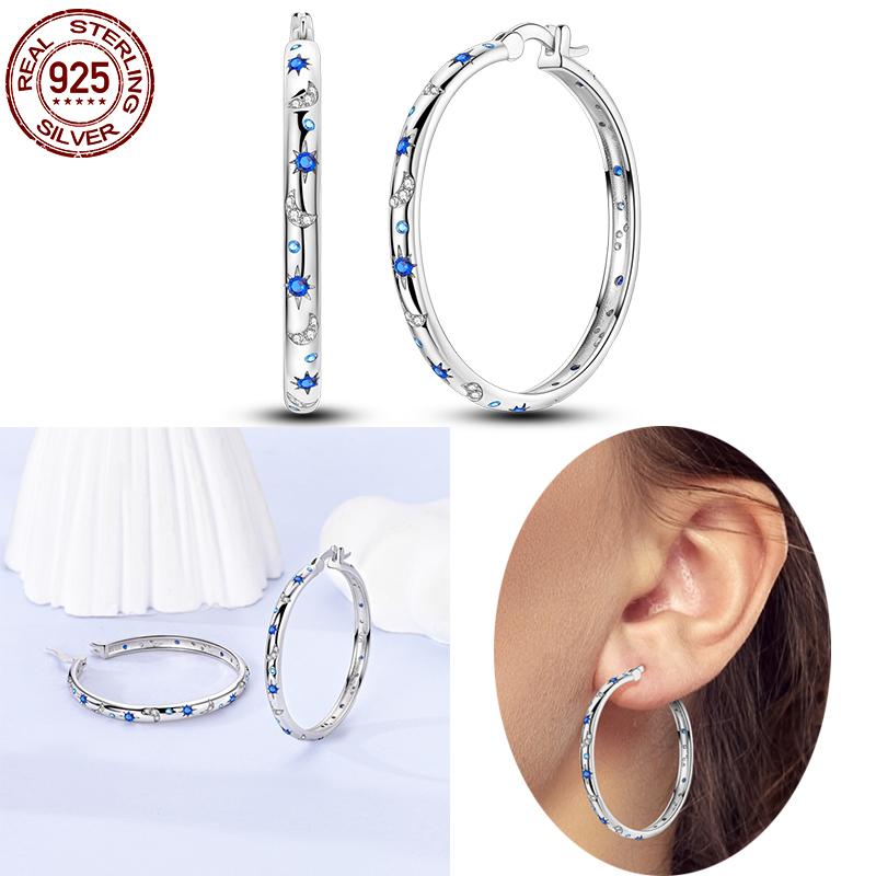 Sell 925 Silver Glow in the Dark Earrings Fit Charms Hoop Earrings For Women Stud Earring Fine Jewelry