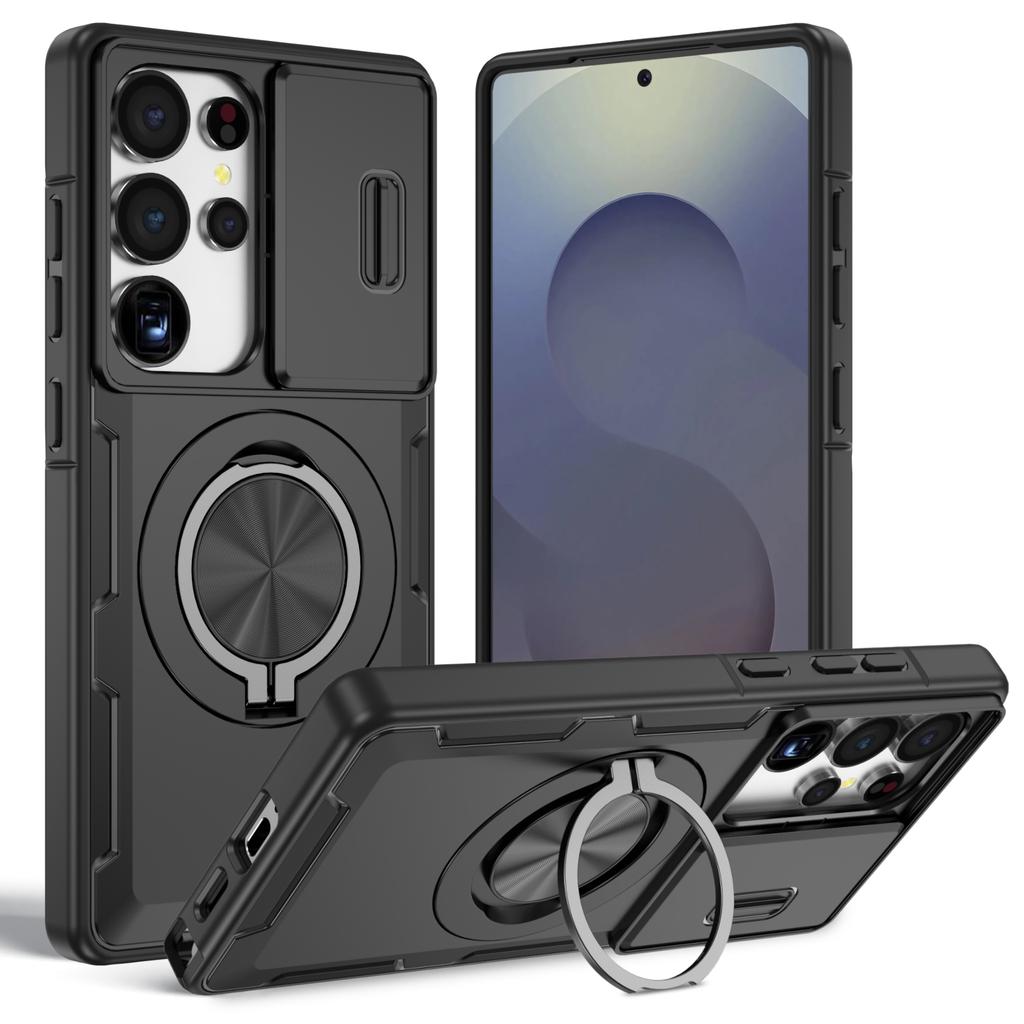Противоударный чехол-кейс для Samsung Galaxy A17 5G A56 A15 A16 A36 A26 S24 Ultra S25 S26 Plus с магнитным кольцом-подставкой