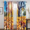 Осенний пейзаж леса и кленового листа Бесплатная доставка 2 шт. Тонкая затеняющая оконная штора для гостиной спальни Декор Крючок