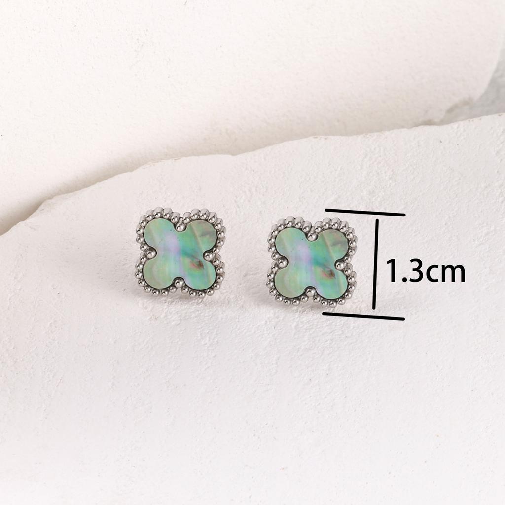 Серьги из титановой стали с четырехлистным клевером для женщин Новое поступление Корейские Классические Серьги Самые простые в сочетании Элегантные Серьги