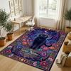 Cosmic Cat Theme Soft Crystal Velvet Rug Custom Name & Text Print Non Slip Floor Rug for Bedroom Living Room