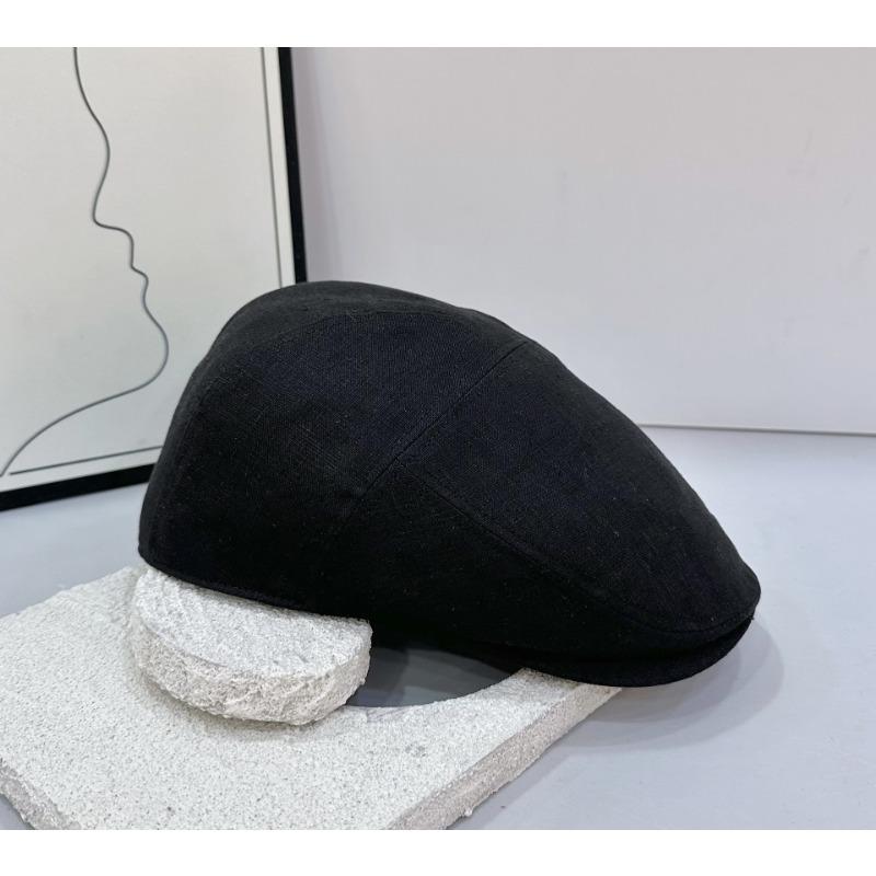 100% Linen Summer Old Money Retro Casual Forward Hat Solid Color Light and Breathable Adjustable To Show a Small Face