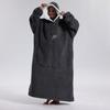 Winter Wearable Blanket Bathrobe with Big Pocket Thick Double-sided Fleece Loose Long Sleeves Pajamas Heat Retention Full Protection Home Lazy