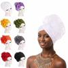 Big Flower Women's Turban Cap Elastic Head Wrap Cap Islamic Headscarf  Hair Accessories