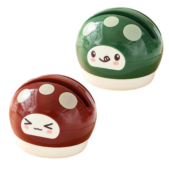 Ceramic Cutter Sharpener Small Mushroom Shape Kitchen Tool Sharpener with Vacuum Suction Cup Base Double Groove Kitchen Gadget