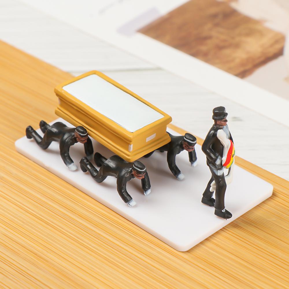 1/64 Funeral Kit Funny Model Pallbearer Team Black Man Ghana Dance Cosplay Coffin Dancing Figurine