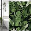 Tropical Plant Leaf Shower Curtain, Bathroom Decorative Shower Curtain, Waterproof Shower Curtain with Hooks