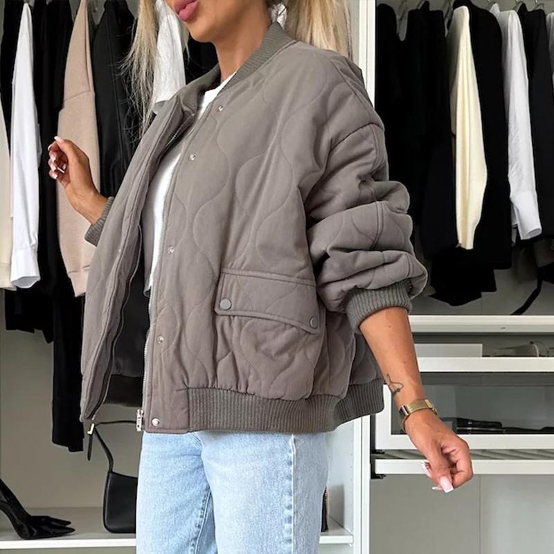 Однобортные укороченные хлопковые куртки женские с длинным рукавом модные толстые повседневные пальто с круглым вырезом элегантные теплые однотонные свободные зимние пиджаки